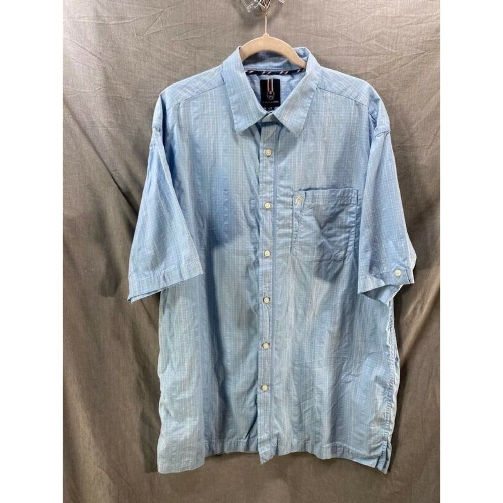 Phat‎ Farm Button Up Shirt Adult Large Blue Check Long Sleeve Casual Mens.